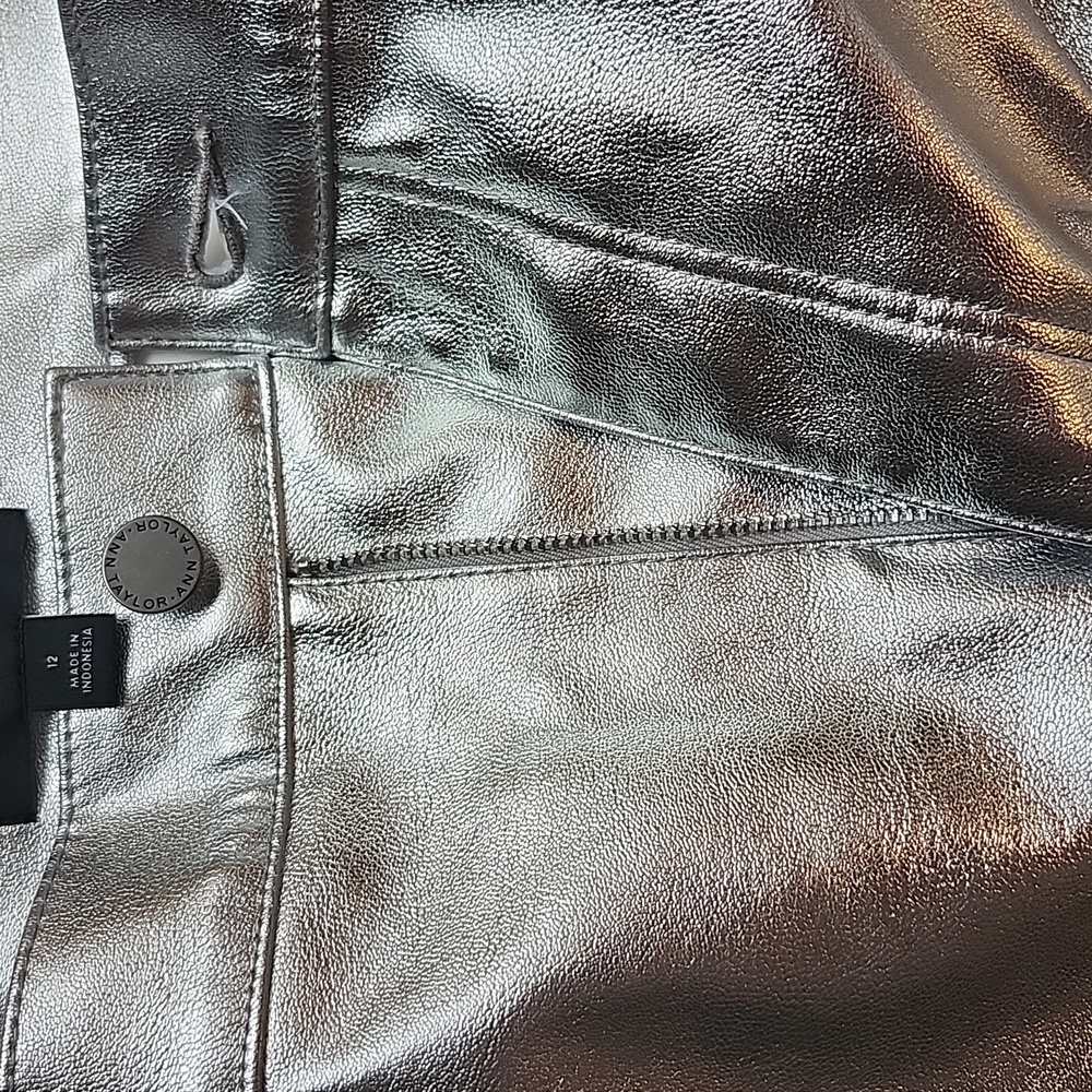 Ann Taylor | Shimmering Silver Jeans Size 12 - Picture 3 of 9